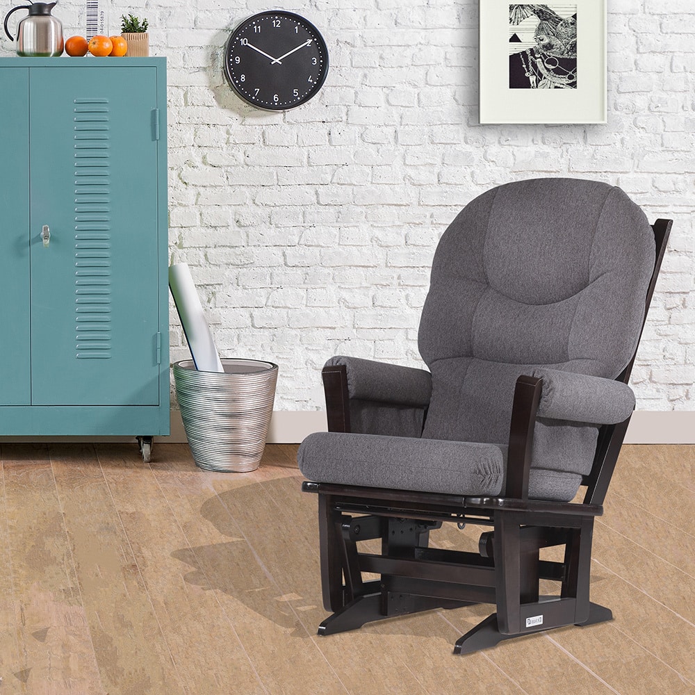 Dutailier Espresso/ Dark Grey Modern Glider