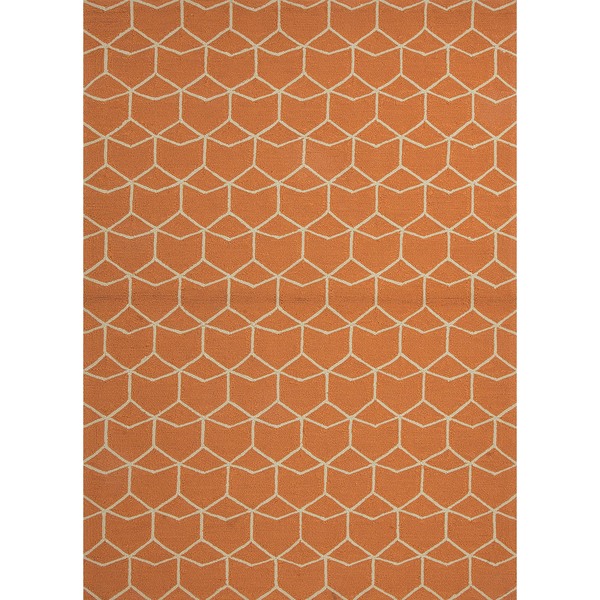 Indoor/ Outdoor Abstract Red/ Orange Rug (9' x 12') JRCPL 7x9   10x14 Rugs