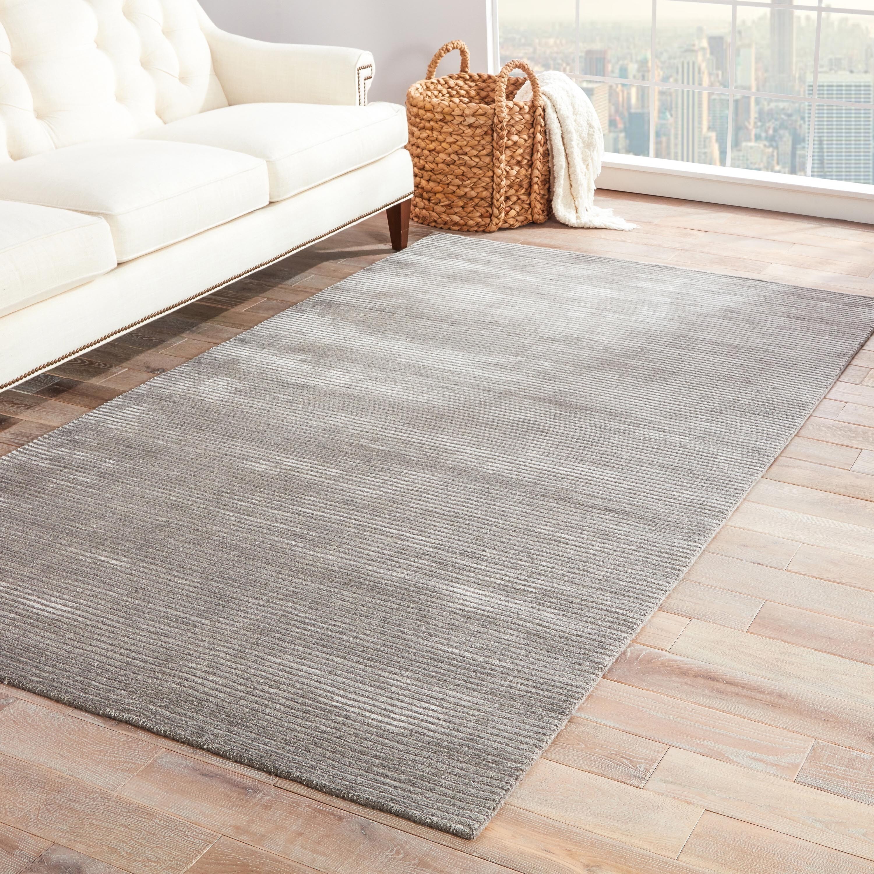 Shop Phase Handmade Solid Gray/ Silver Area Rug (8' X 10') 7'10" x 9