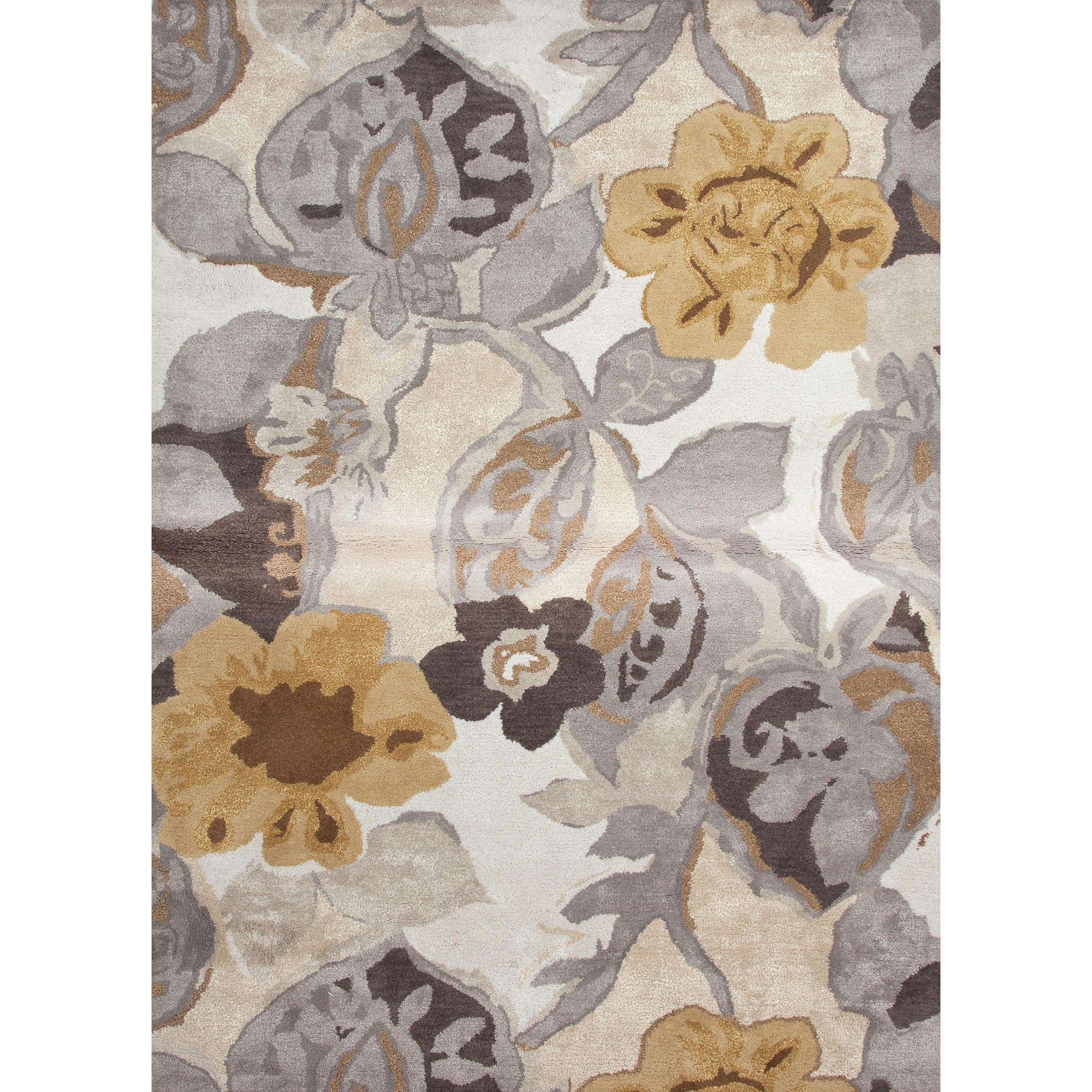 Hand tufted Gray Wool/ Silk Rug (36 X 56)