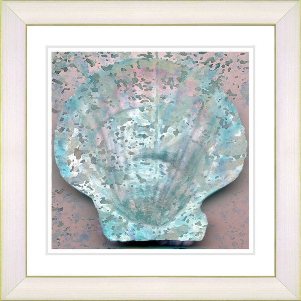 Studio Works Modern 'Turquoise Sea Shell' Framed Print