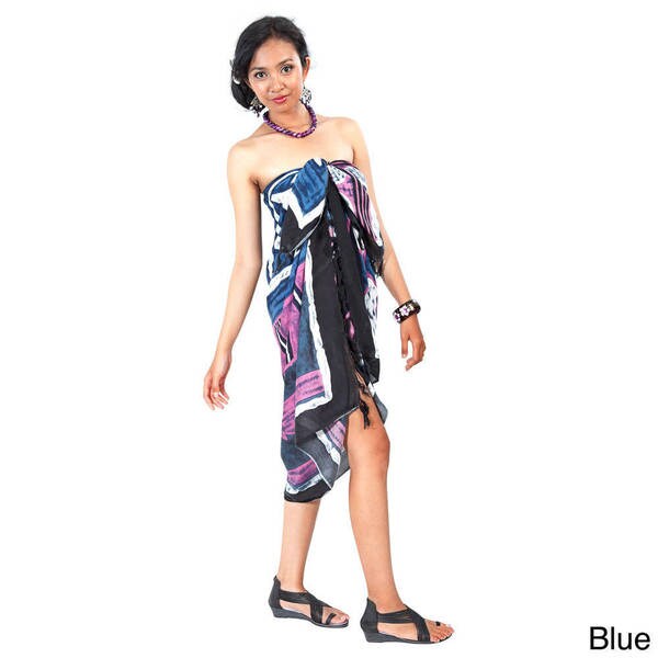 Shop Handmade 1 World Sarongs Women's Handcrafted Multicolored Abstract ...