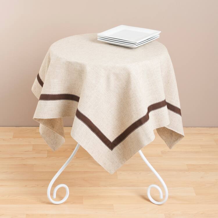 Saro 40-inch Square Grosgrain Ribbon Table Topper