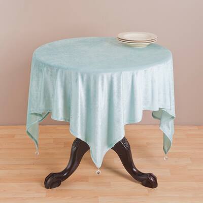 Saro 54-inch Square Velvet Table Topper