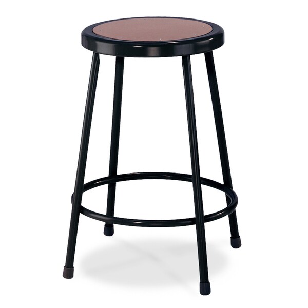 National Public Seating Round Black Hardboard Seat Stool