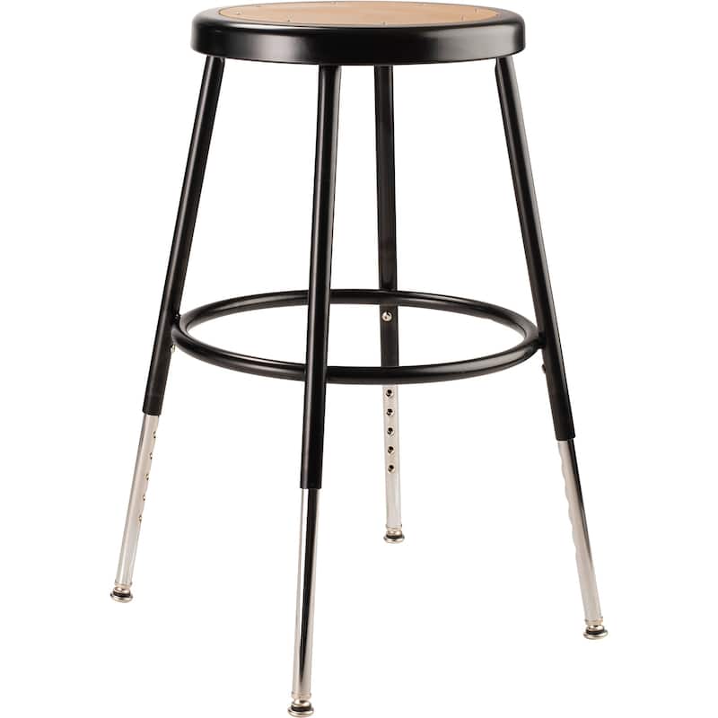 NPS 19 -27" Height Adjustable Heavy Duty Steel Stool, Black - Black