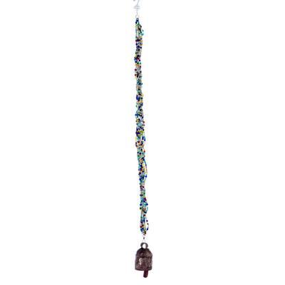 Handmade Rainbow on a String Beaded Wind Chime (India)