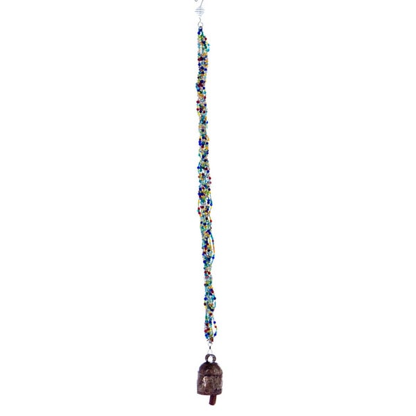 Handmade Rainbow on a String Beaded Wind Chime (India)