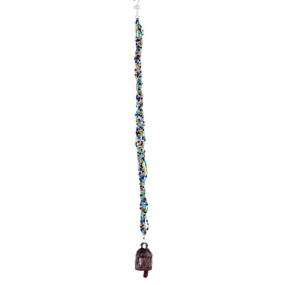 Handmade Rainbow on a String Beaded Wind Chime (India)