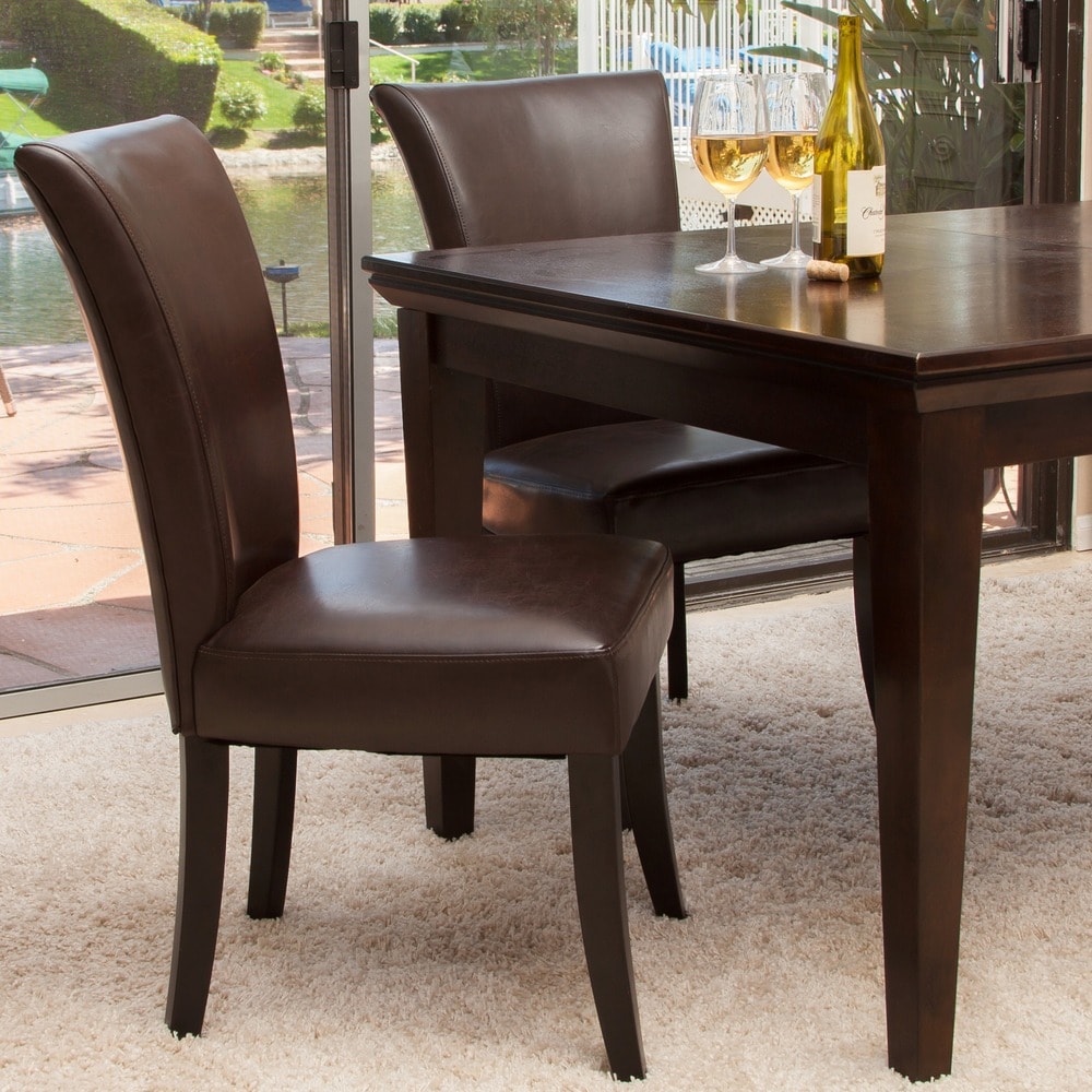 leather dining table chairs