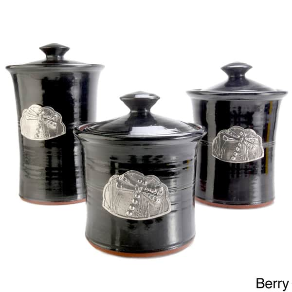 HiEnd Accents Savannah 3-Piece Canister Set; Red