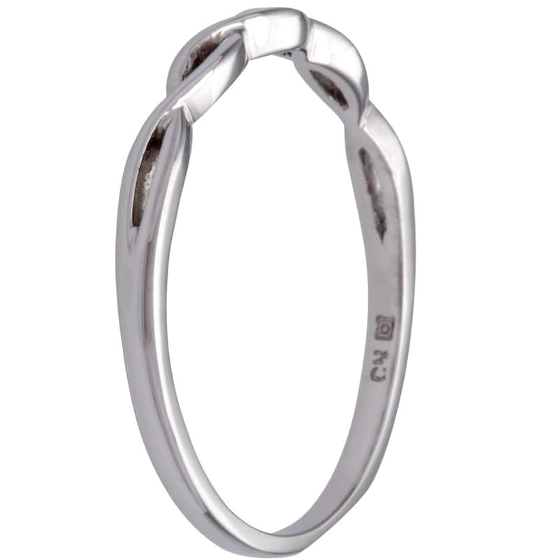 Miadora Highly Polished 14k White Gold Wedding Band