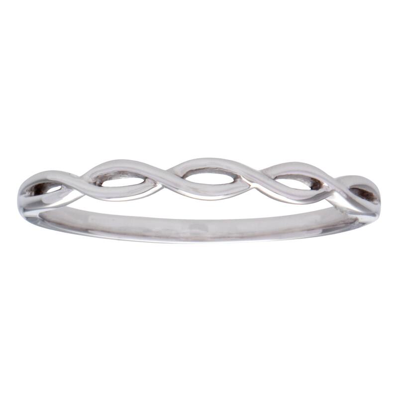 Miadora Highly Polished 14k White Gold Wedding Band