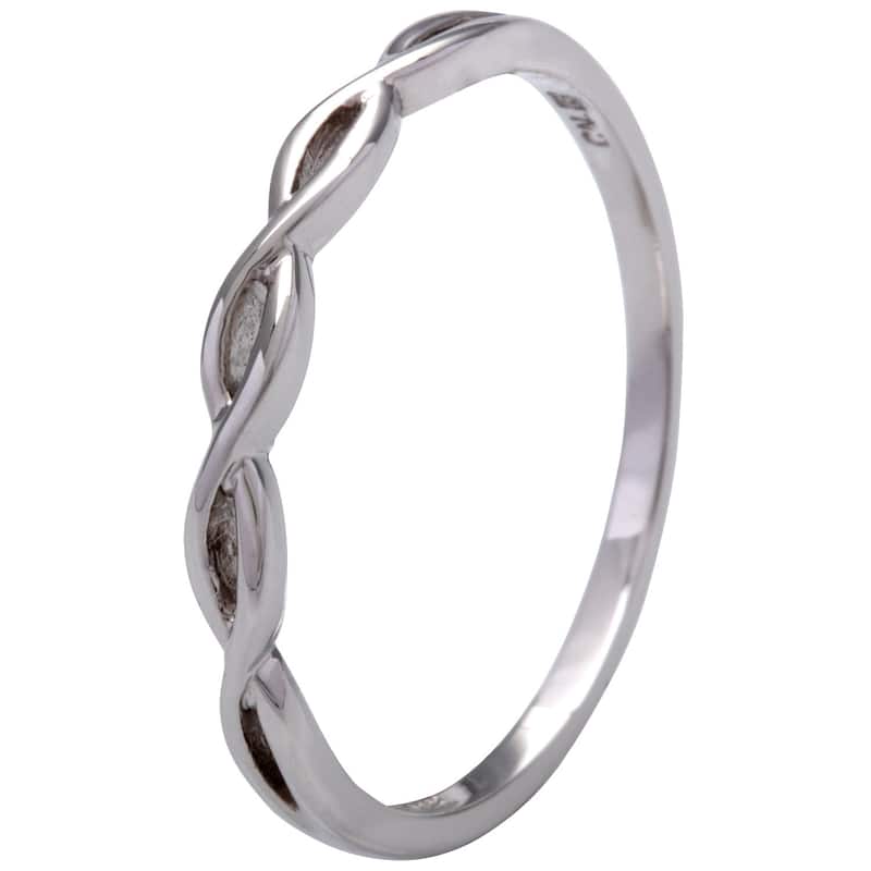 Miadora Highly Polished 14k White Gold Wedding Band