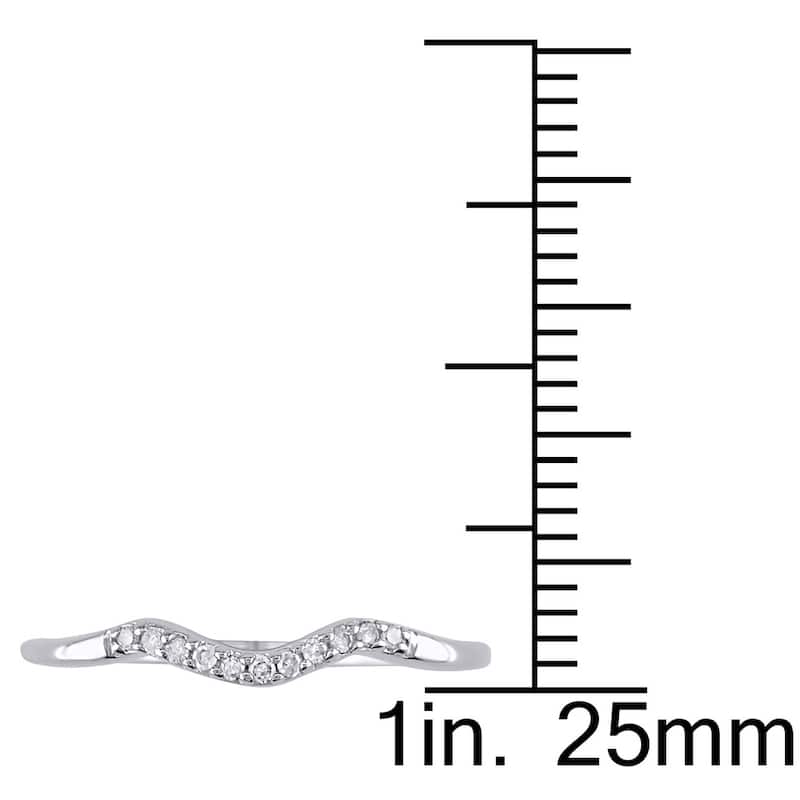 Miadora 10k White Gold Diamond Accent Curved Wedding Band