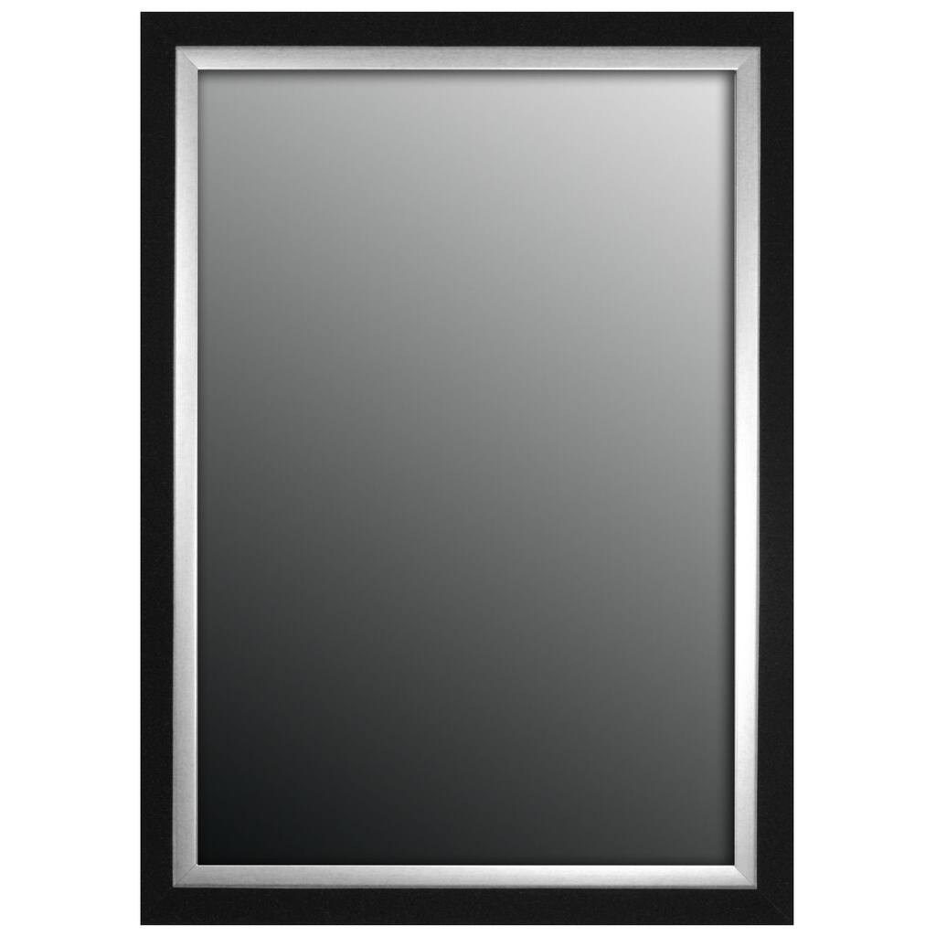 Hitchcock Butterfield Montevideo Natural Large Black and Brushed Nickel Silver Transitional Mirror - 16.75"w x 34.75"h