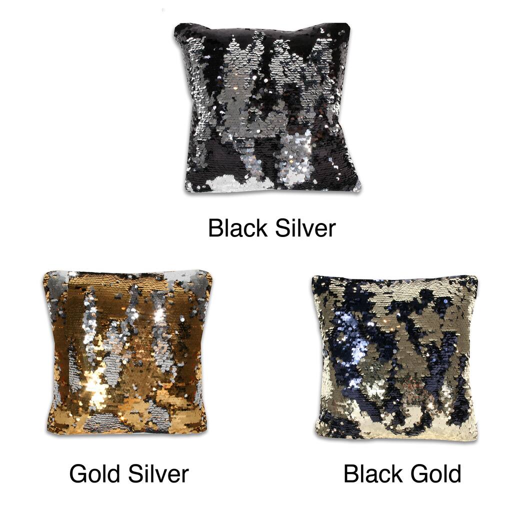 Reversible 18-inch Square Sequin Pillow