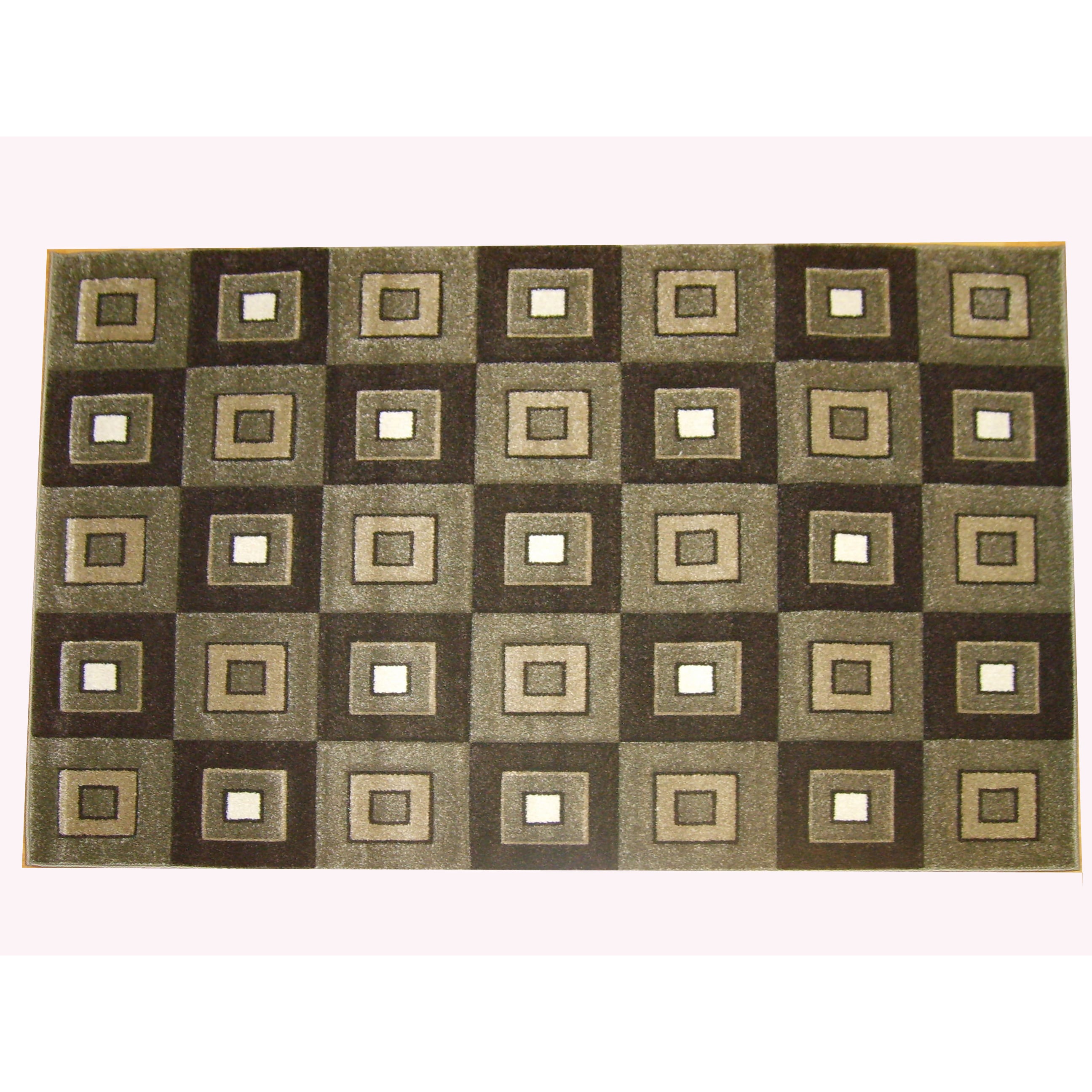 Modern Deco Fume Block Style Rug (79 X 105)