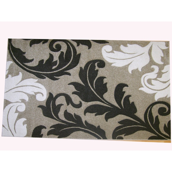 Modern Deco Champagne Fleur de Lis Style Rug (3'9 x 5'1) 3x5   4x6 Rugs