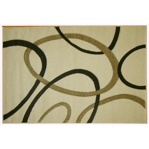 Modern Deco Ivory Circles Rug - 7'9 x 10'5