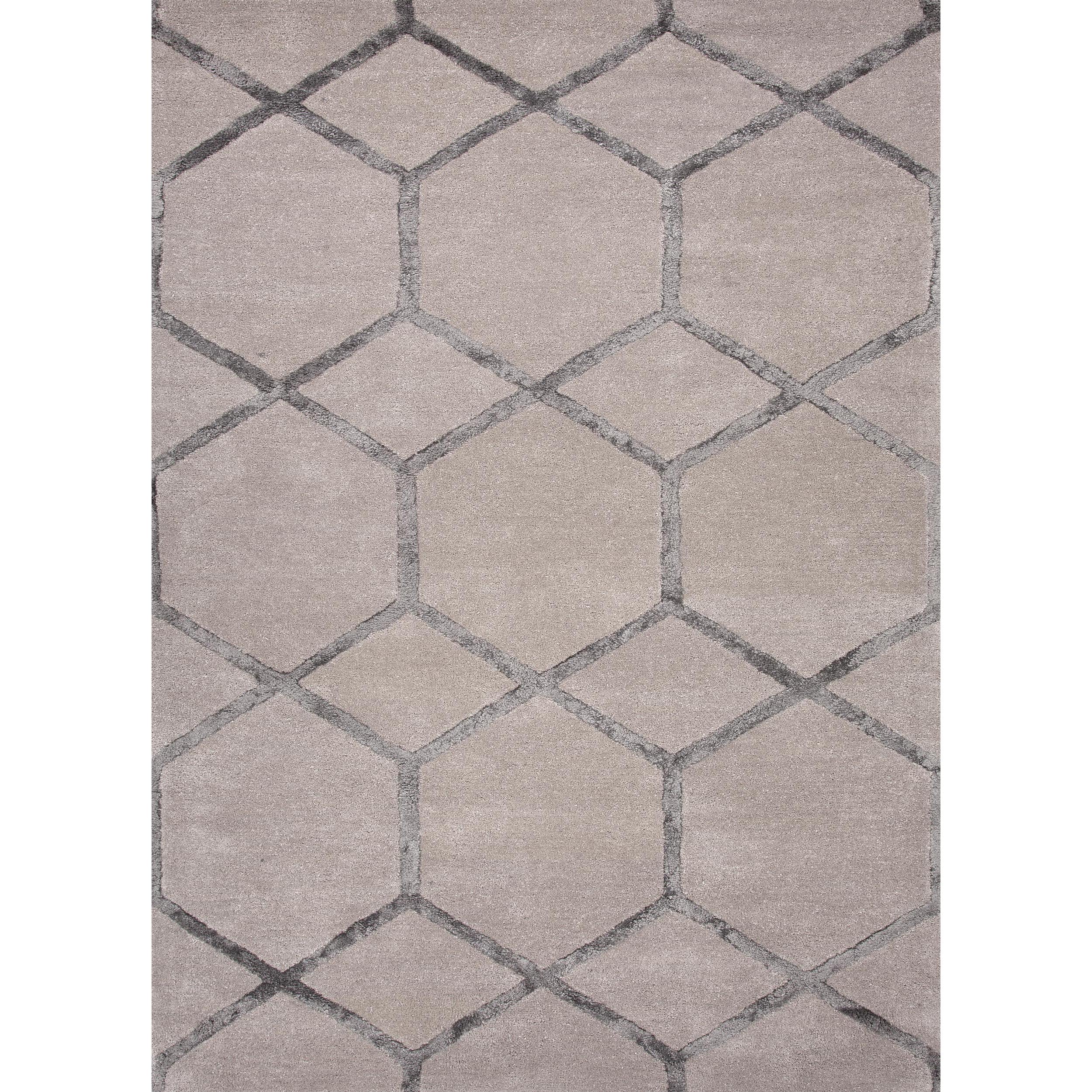 Hand tufted Modern Geometric Ashwood Wool/silk Rug (36 X 56)