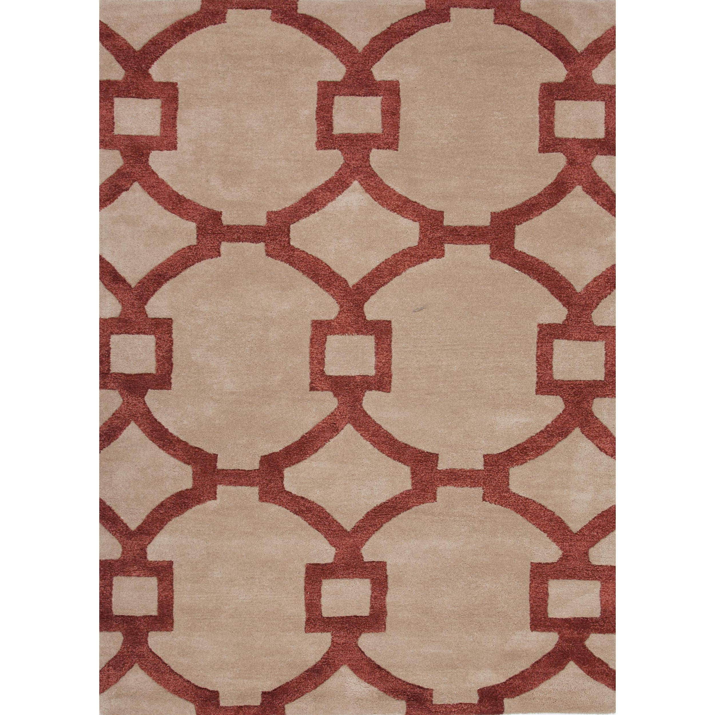 Hand tufted Modern Geometric Wool/ Silk Rug (96 X 136)