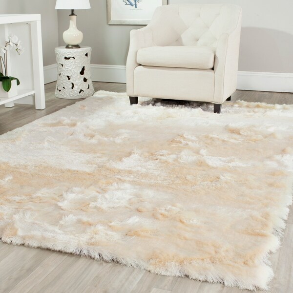 Safavieh Handmade Silken Glam Paris Shag Ivory Rug - 8'6" x 12'