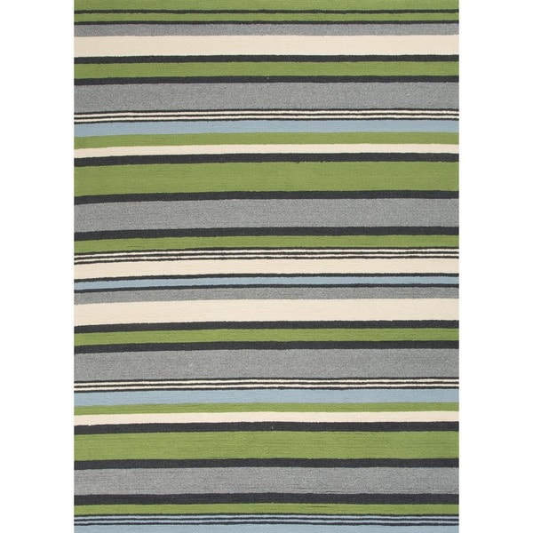 Stripe Green Indoor/ Outdoor Rug (76 x 96)