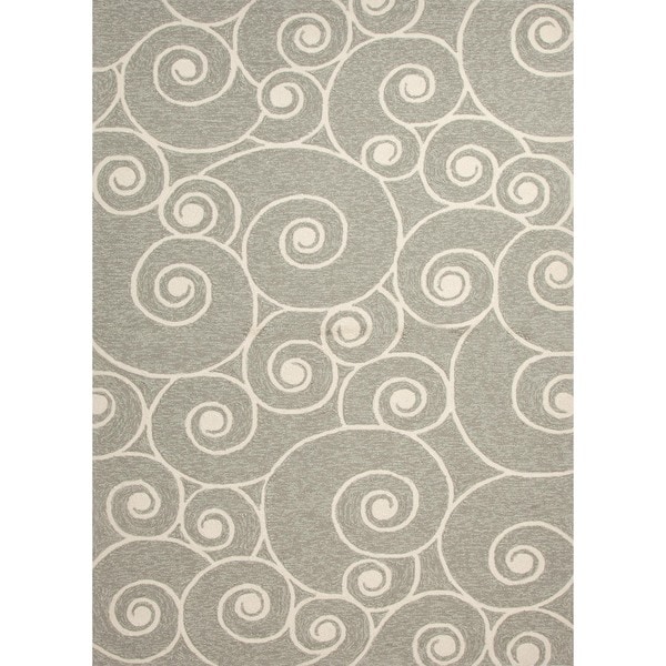 Abstract Gray/ Cream Indoor/ Outdoor Runner (2'6 x 8') JRCPL Runner Rugs