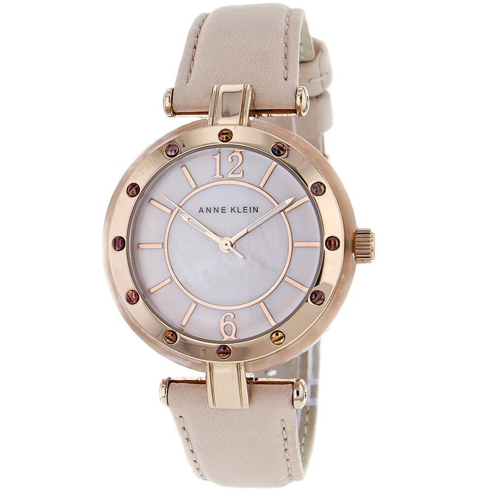 Anne Klein Women's Stainless Steel Leather Strap Watch