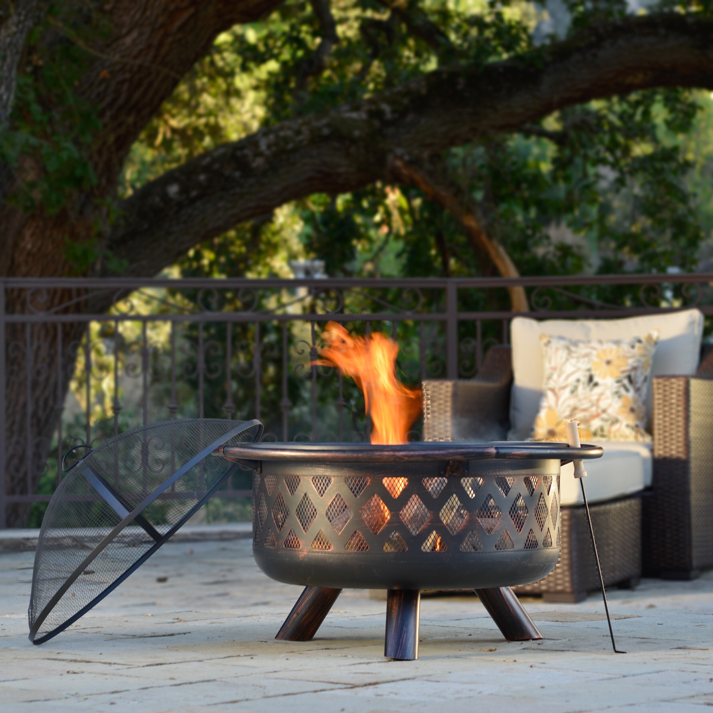 Shop Corvus Monterey 31 Inch Bronze Rubbed Steel Outdoor Fire Pit