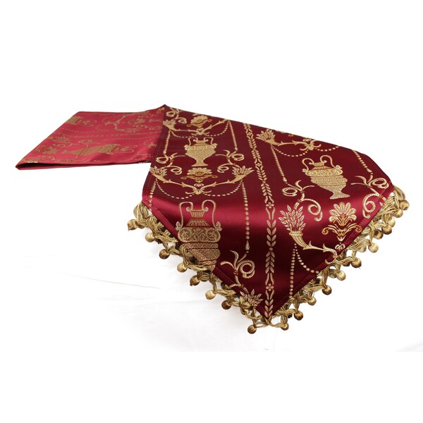 Sherry Kline Red Vase Design 72-inch Table Runner