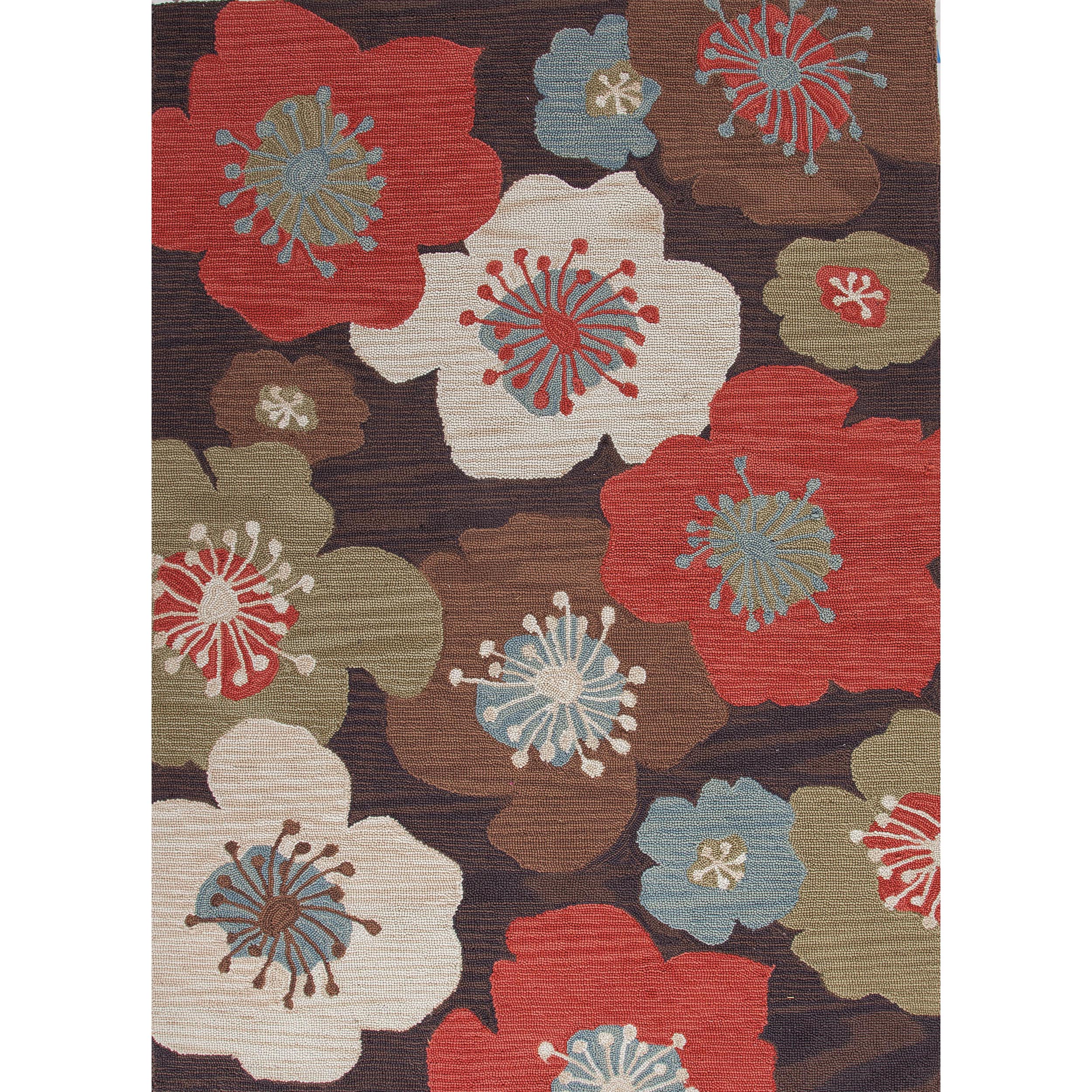 Transitional Beige/brown Tufted Floral Rug (5 X 76)