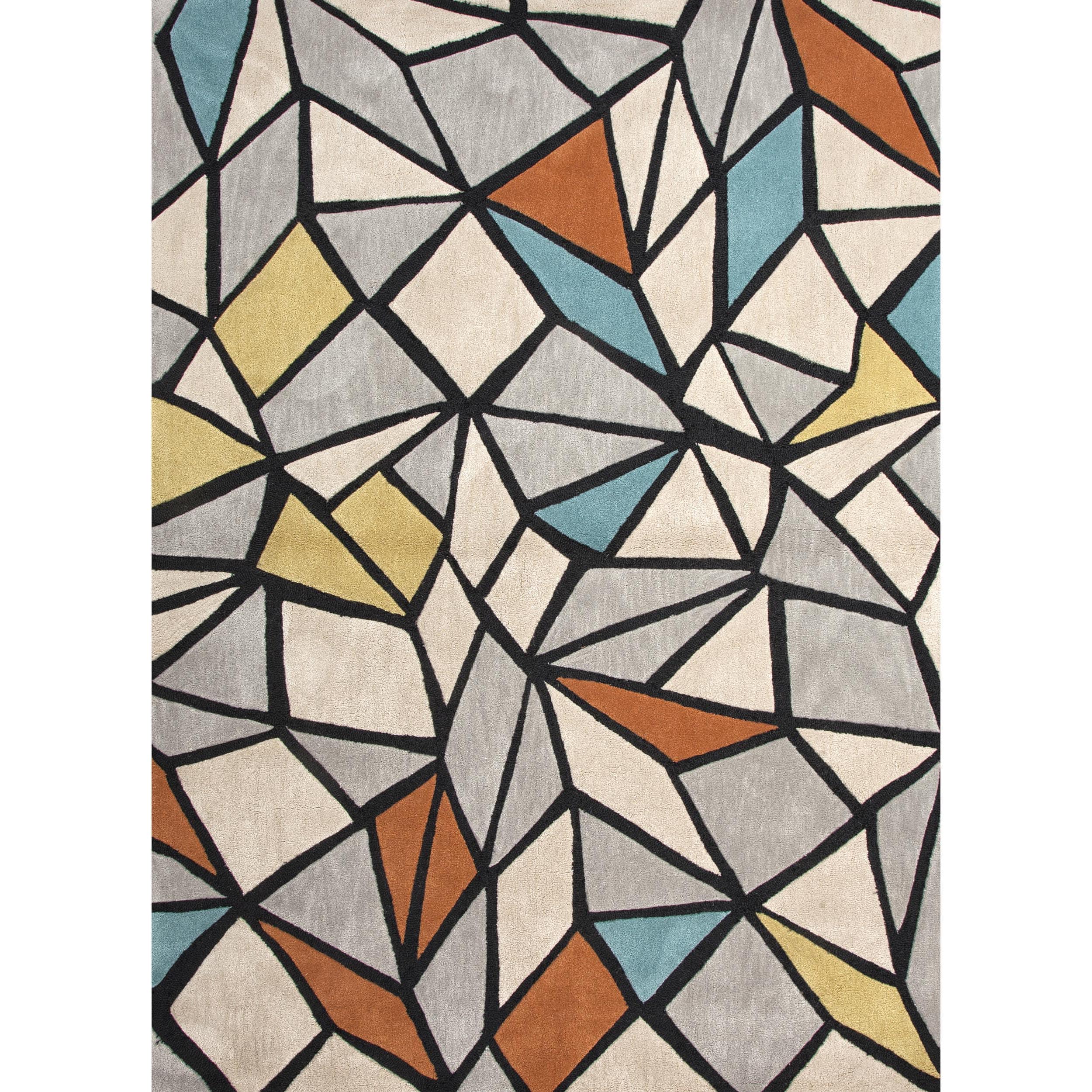 Modern Geometric Tufted Deep charcoal Rug (5 X 76)