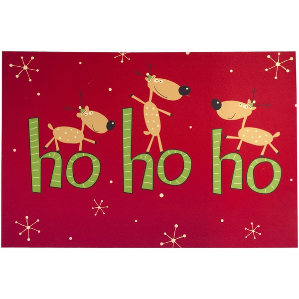 Indoor Ho Ho Reindeer Cushion Mat Door Mats