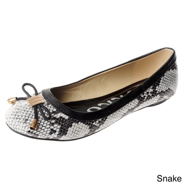 Henry Ferrera Women's Woven Texture Bow Detail Flats
