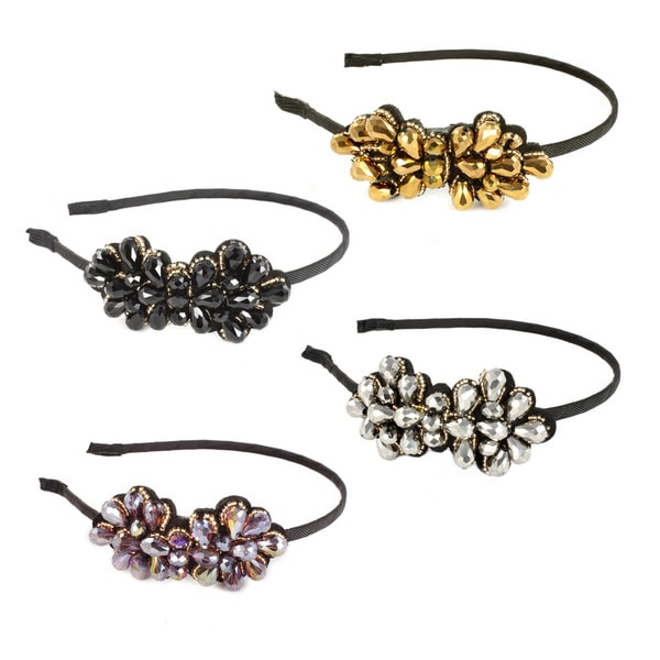 Kate Marie Glass Bead Flower Embellished Headband