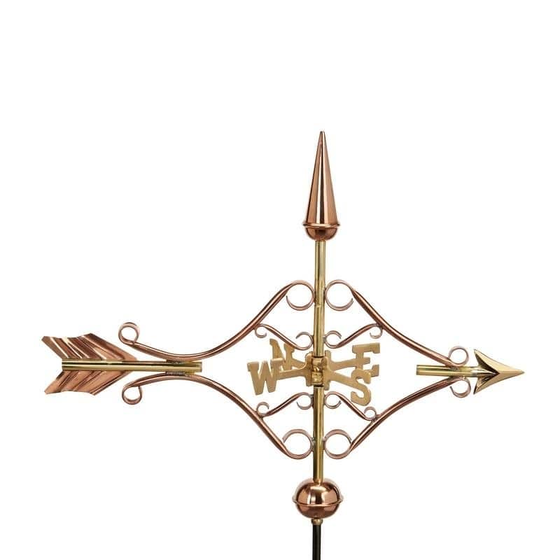 Victorian Arrow Pure Copper Garden Weathervane with Garden Pole by Good Directions