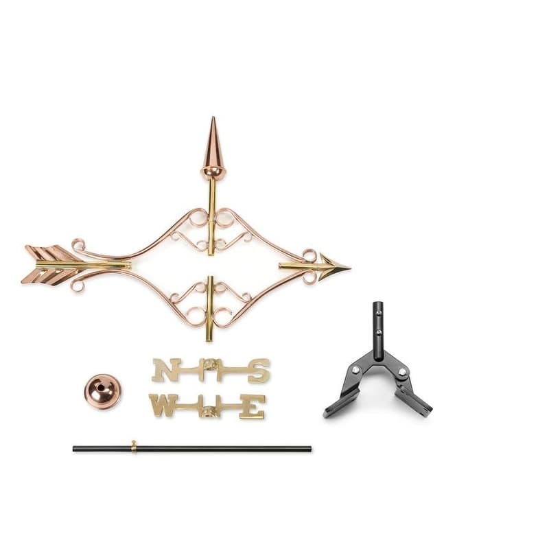 Victorian Arrow Pure Copper Garden Weathervane with Garden Pole by Good Directions - garden pole