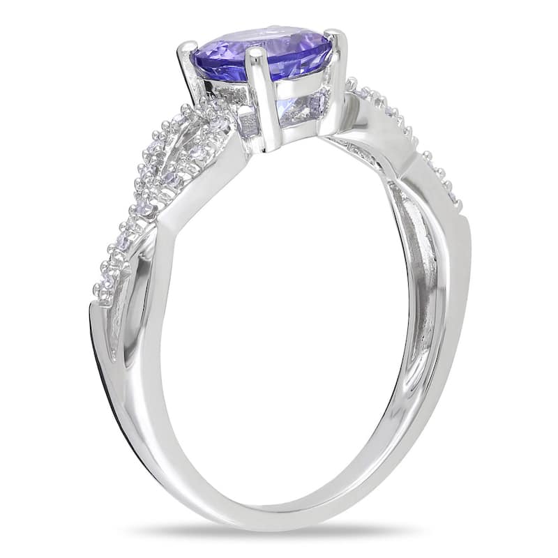 Miadora 10k Gold Gemstone and 1/10ct TDW Diamond Infinity Ring (G-H, I1-I2)