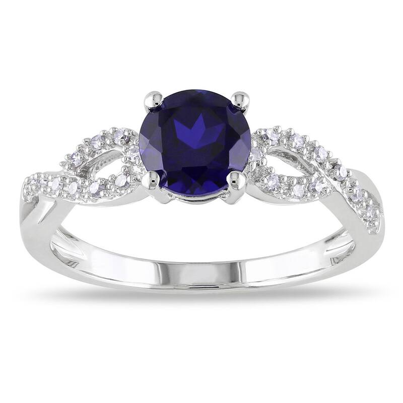 Miadora 10k Gold Gemstone and 1/10ct TDW Diamond Infinity Ring (G-H, I1-I2)