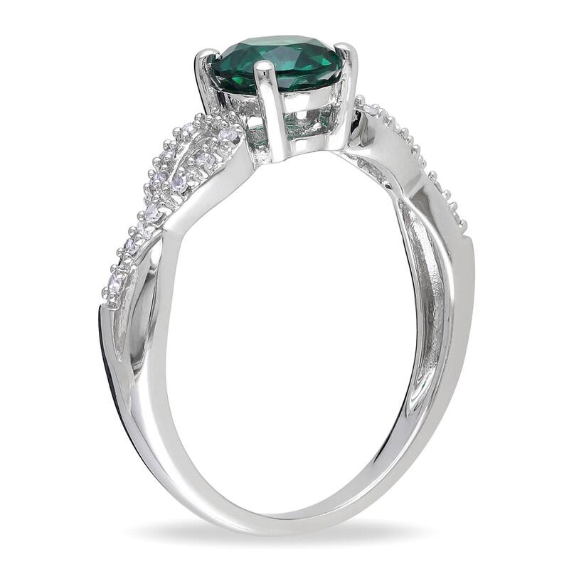 Miadora 10k Gold Gemstone and 1/10ct TDW Diamond Infinity Ring (G-H, I1-I2)