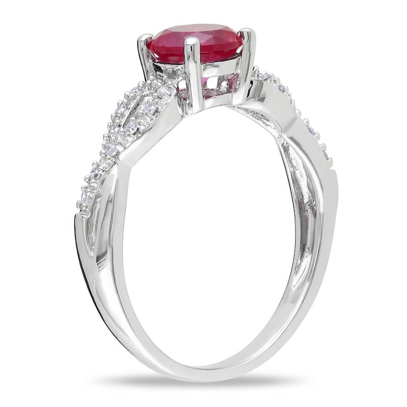 Miadora 10k Gold Gemstone and 1/10ct TDW Diamond Infinity Ring (G-H, I1-I2)