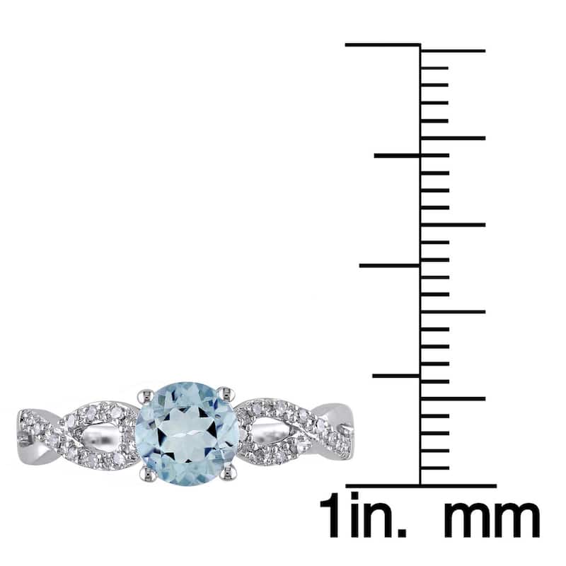 Miadora 10k Gold Gemstone and 1/10ct TDW Diamond Infinity Ring (G-H, I1-I2)