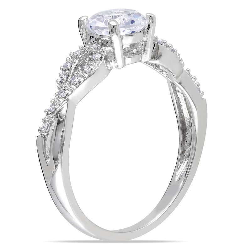 Miadora 10k Gold Gemstone and 1/10ct TDW Diamond Infinity Ring (G-H, I1-I2)