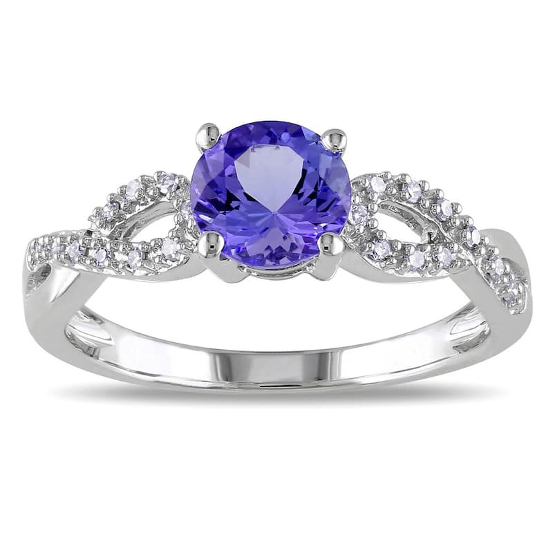 Miadora 10k Gold Gemstone and 1/10ct TDW Diamond Infinity Ring (G-H, I1-I2)