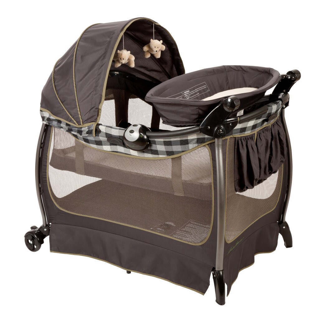 eddie bauer travel playard with bassinet changer and canopy