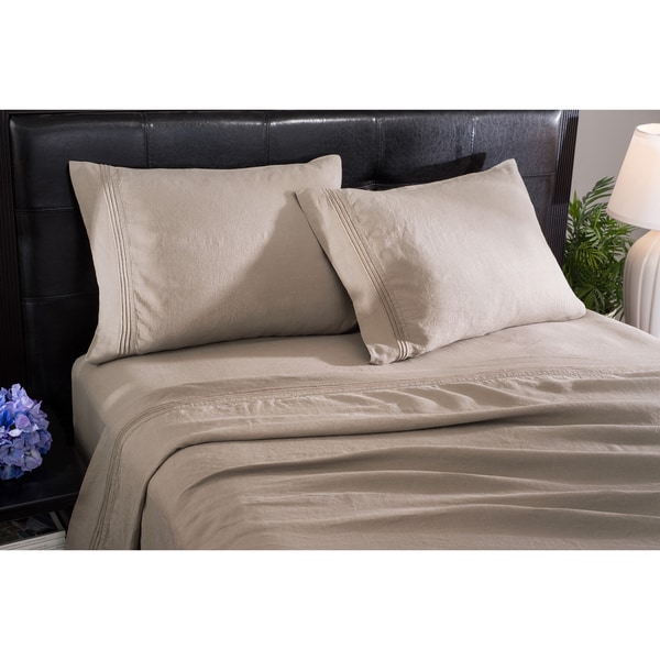 Roxbury Park Baratto Linen Ivory on Ivory Sheet Set