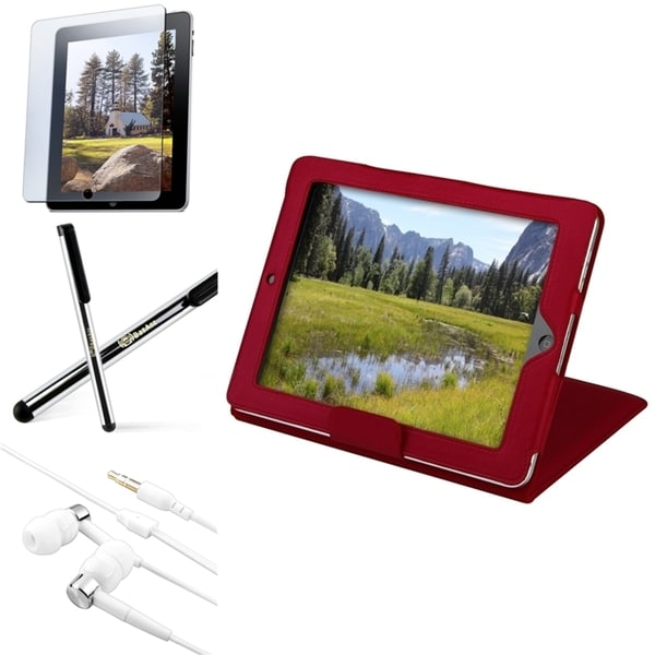 INSTEN Tablet Case Cover/ Screen Protector/ Headset/ Stylus for Apple iPad 2