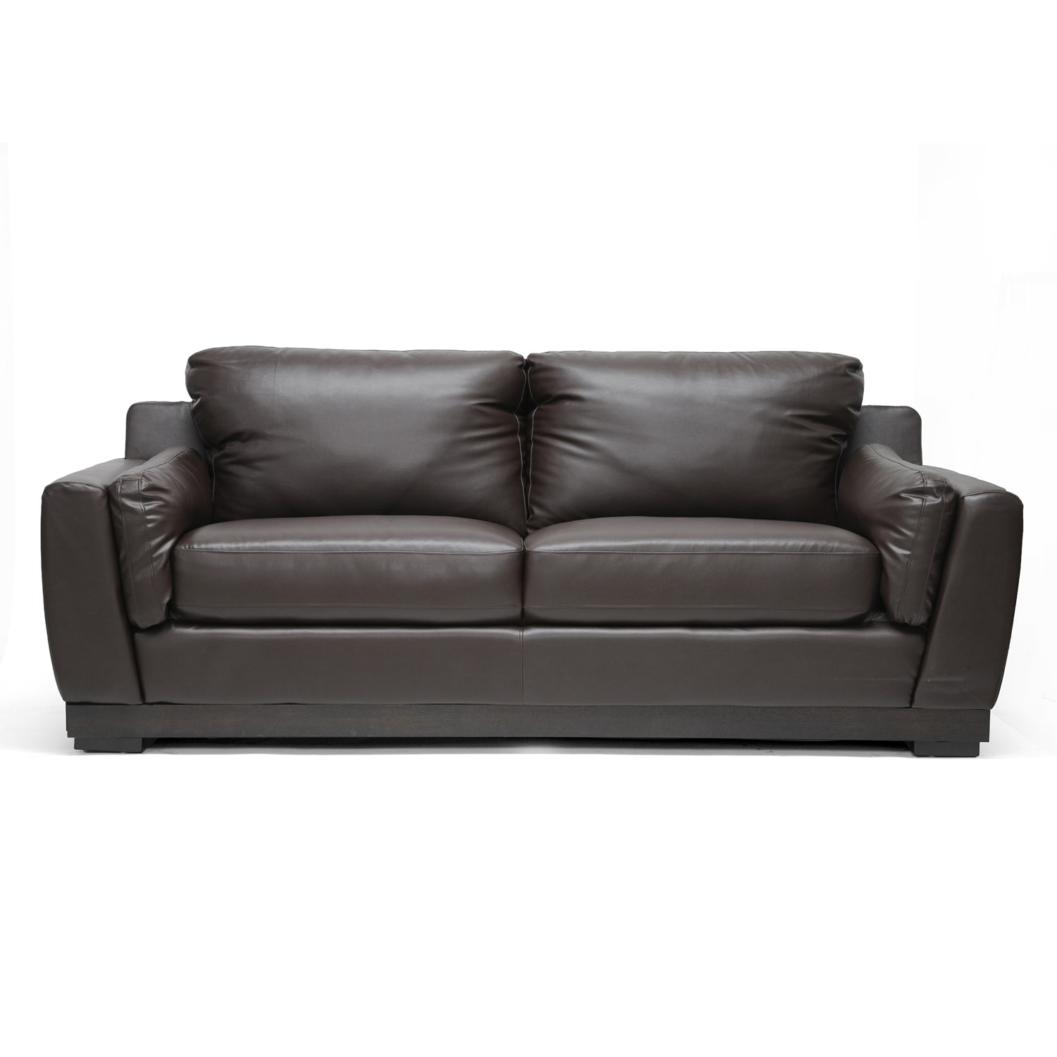 Baxton Studio Cronus Brown Leather Modern Sofa Set